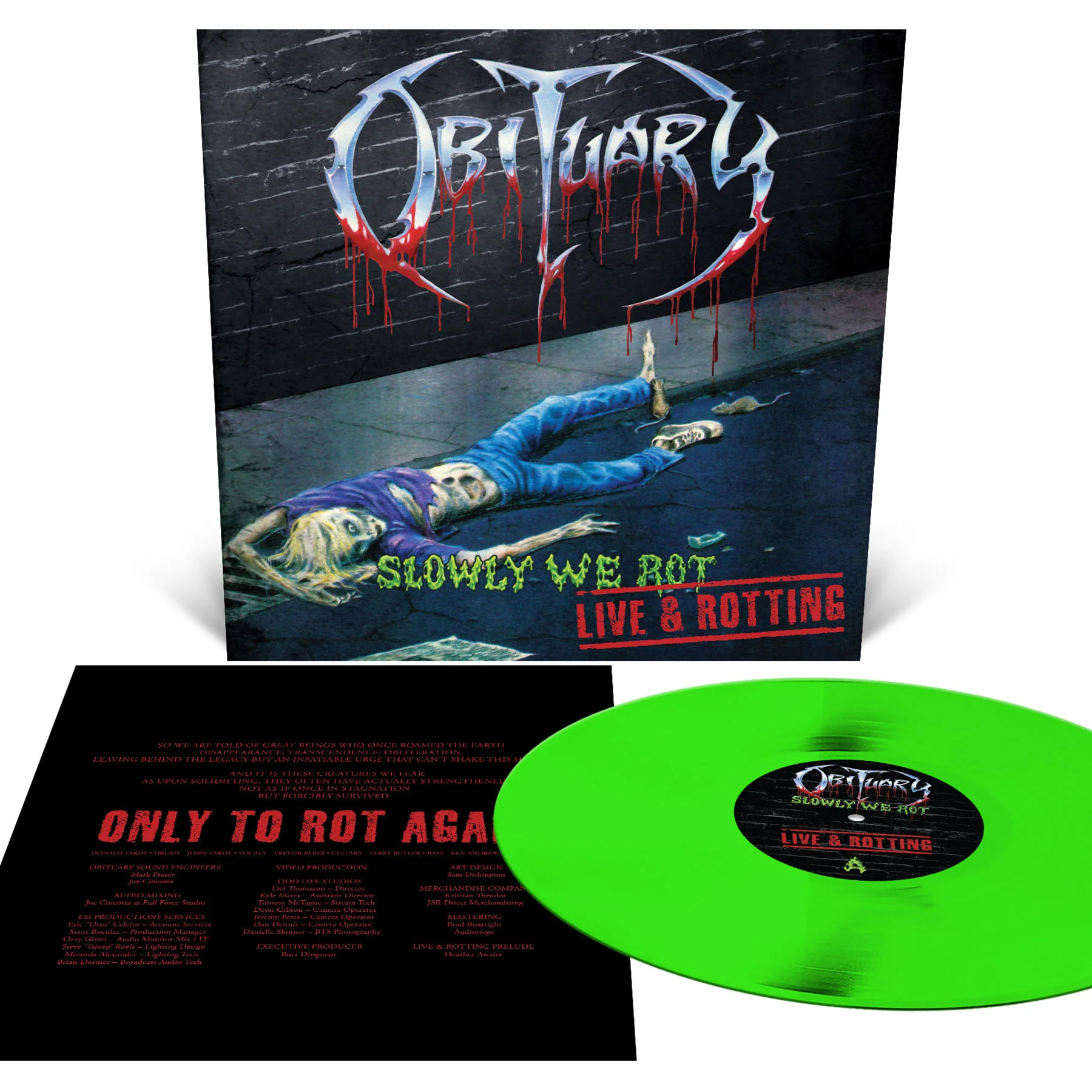 Obituary "Slowly We Rot - Live and Rotting" 12" - Image 3
